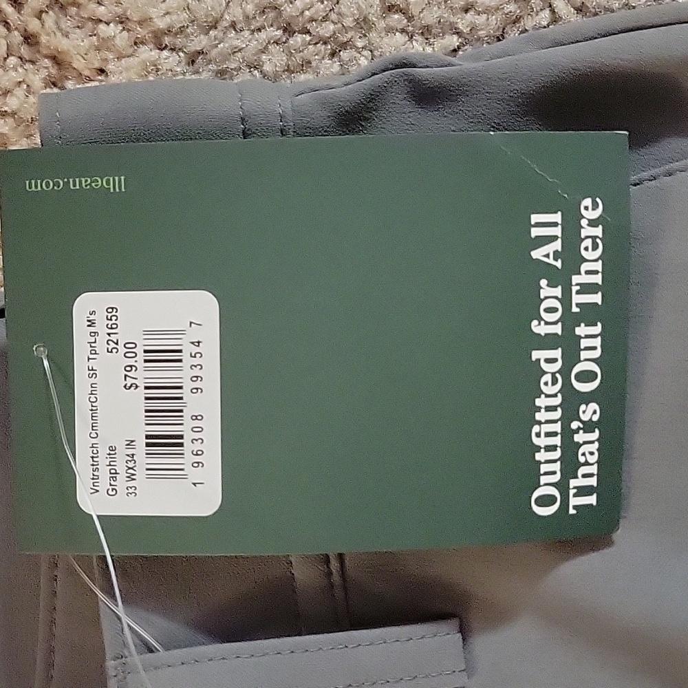 NWT L.L.Bean Venture Stretch Pants, Size 33x34 - Picture 4 of 6